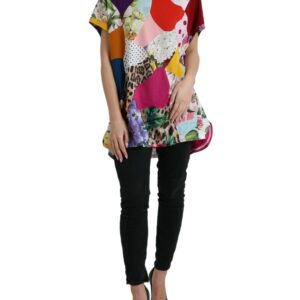Multicolor Cotton Silk Patchwork Blouse