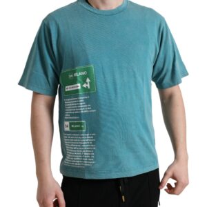 Chic Blue Milano Motive Cotton Tee