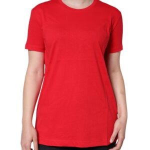 Red Cotton Crew Neck Short Sleeve Tee T-shirt