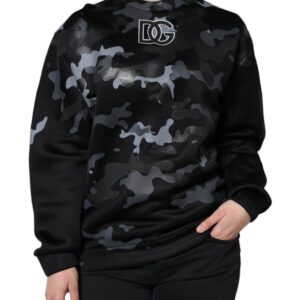 Black Camouflage Round Neck Sweatshirt Sweater