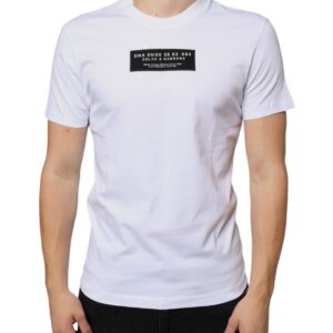 White Cotton DG Applique Casual T-shirt