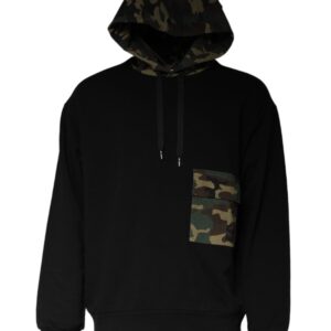 Black Camouflage Hooded Sweatshirt Sweater