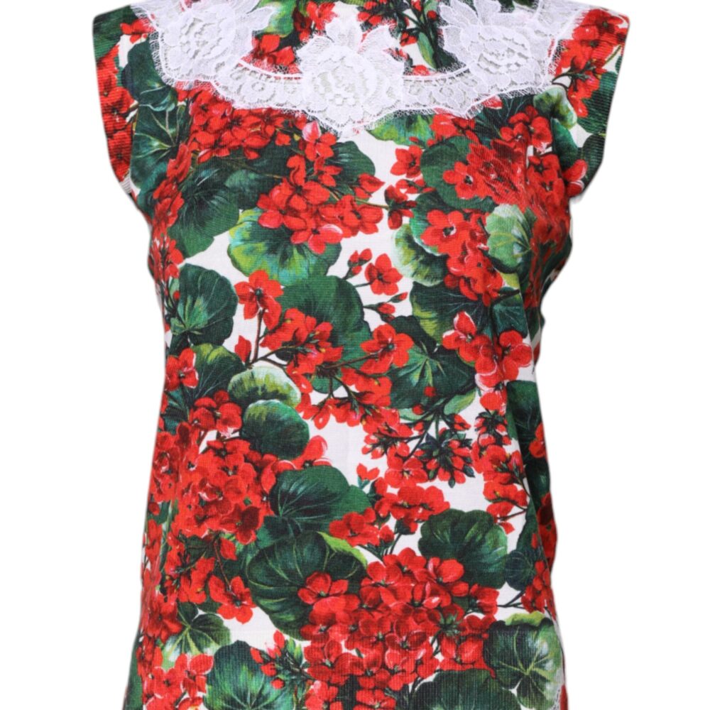 Multicolor Floral Lace Sleeveless Tank Top
