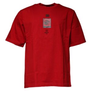 Red DG Eye Cotton Crew Neck T-shirt