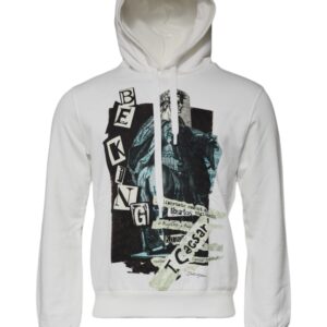 White Caesar Cotton Hooded Pullover Sweater