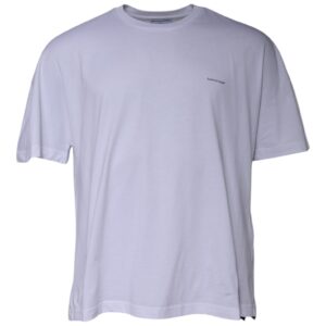 White Logo Cotton Crew Neck Short Sleeves T-shirt