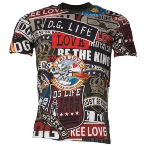 Multicolor Graphic Print Cotton Crew Neck T-shirt