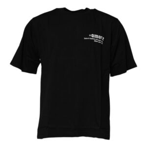 Black Amore Leopard Cotton Crew Neck T-shirt