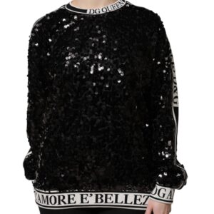 Black DG Queen Sequin Pullover Sweater