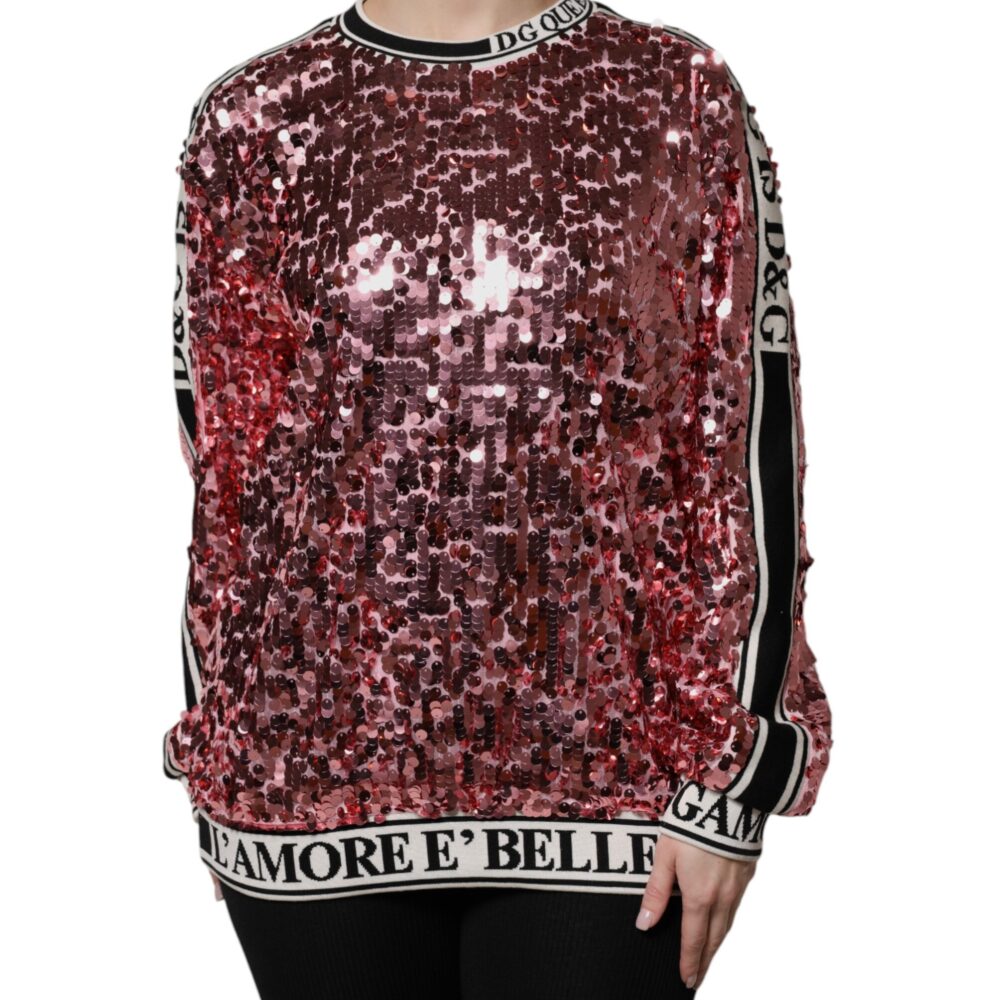 Pink DG Queen Sequin Pullover Sweater