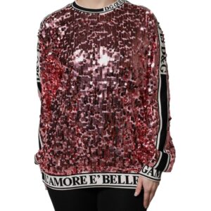 Pink DG Queen Sequin Pullover Sweater