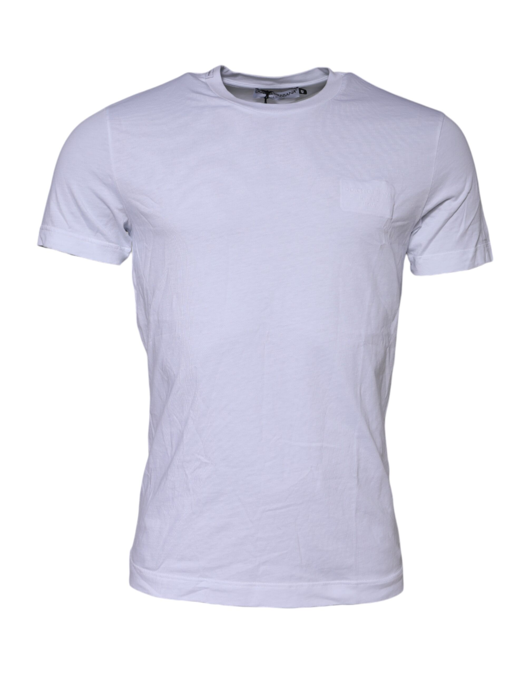 White Cotton Logo Patch Crew Neck T-shirt