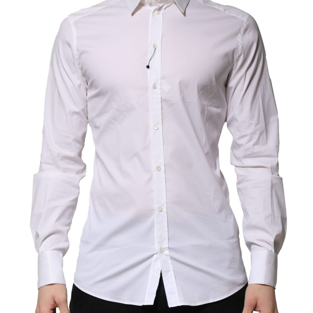 White Cotton GOLD Long Sleeves Formal Shirt