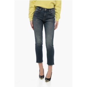 Straight Leg MARGHE LONG Denims with Frayed Hem