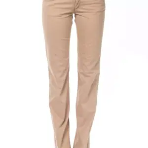 Beige Cotton Women Pants