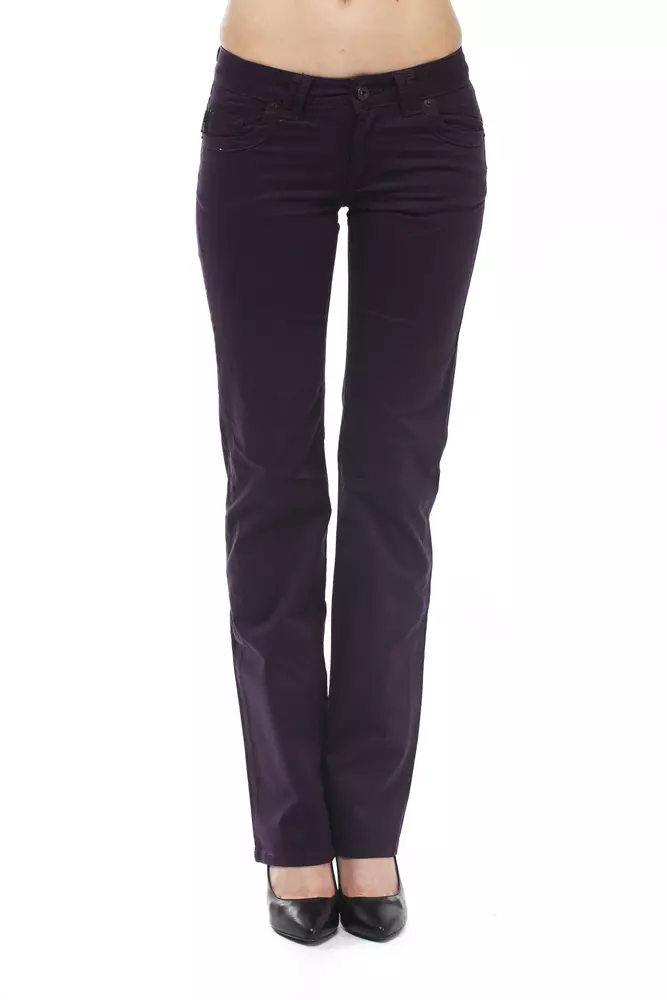 Purple Cotton Women Pant