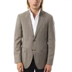 Gray Wool Mens Blazer