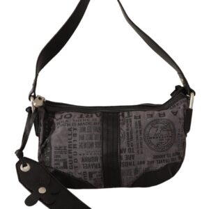 Chic Gray Fabric Shoulder Handbag