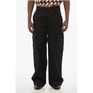 Stretch Cotton Cargo Pants with Belt Loops
