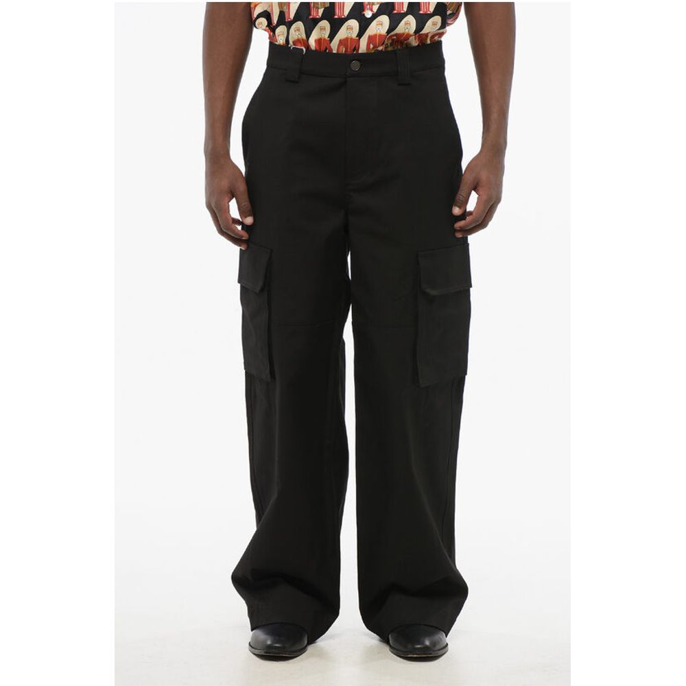 Stretch Cotton Cargo Pants with Belt Loops