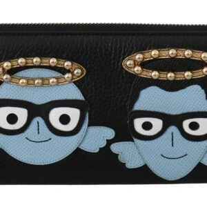 Elegant Black Leather Zip Wallet