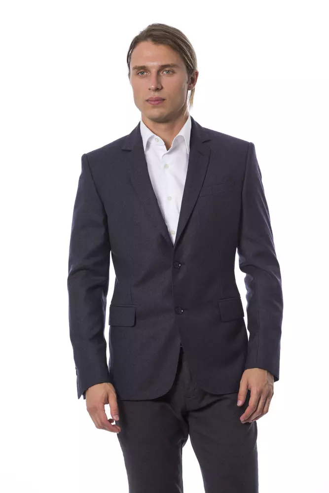 Blue Wool Mens Blazer
