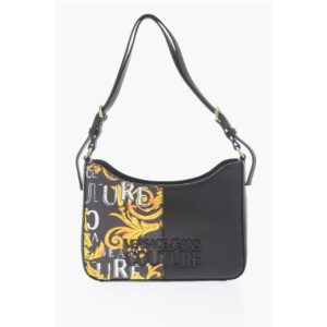 JEANS COUTURE Baroque Motif Shoulder Bag with Embossed Logo