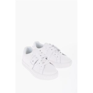 JEANS COUTURE Leather Low-Top Sneakers with Maxi Decorative