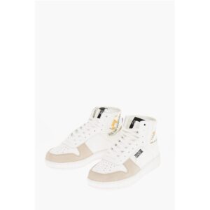 JEANS COUTURE Leather and Fabric MEYSSA High-Top Sneakers wi