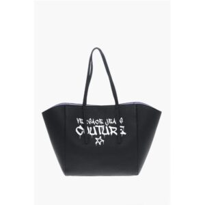JEANS COUTURE Textured Faux Leather Maxi Tote bag with Clout