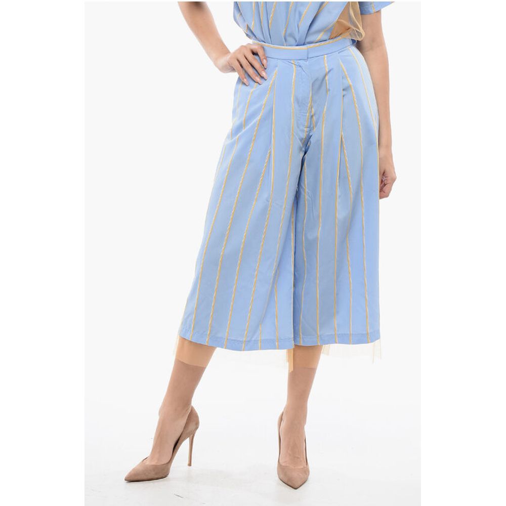 Pleated Striped NICE & BREEZY HIgh-Waisted Pants