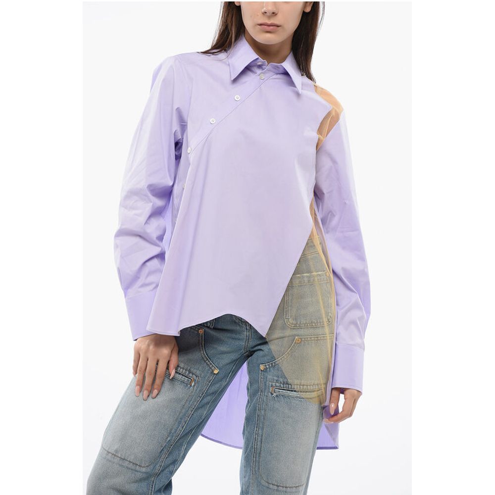 Asymmetric FLOATING AWAY Shirt With Sheer Detail