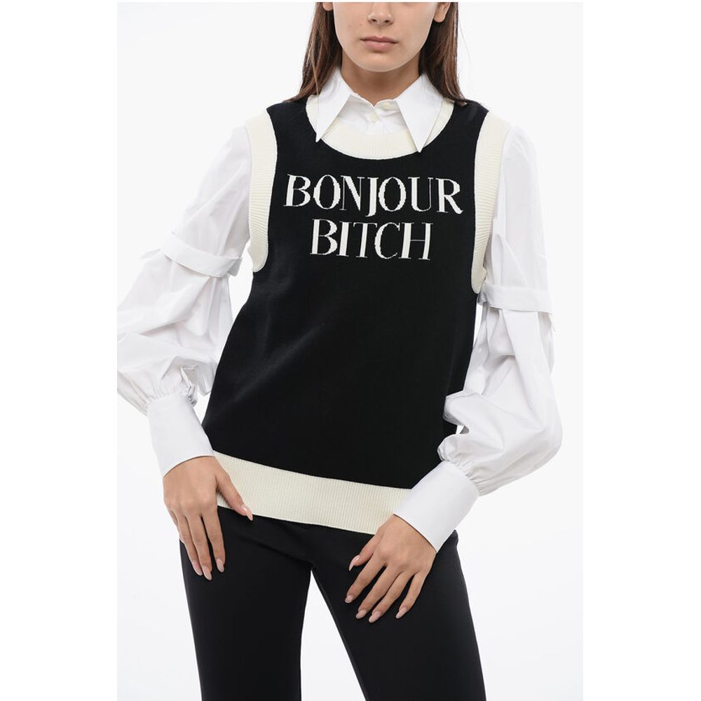 Sleeveless BONJOUR Crewneck Sweater