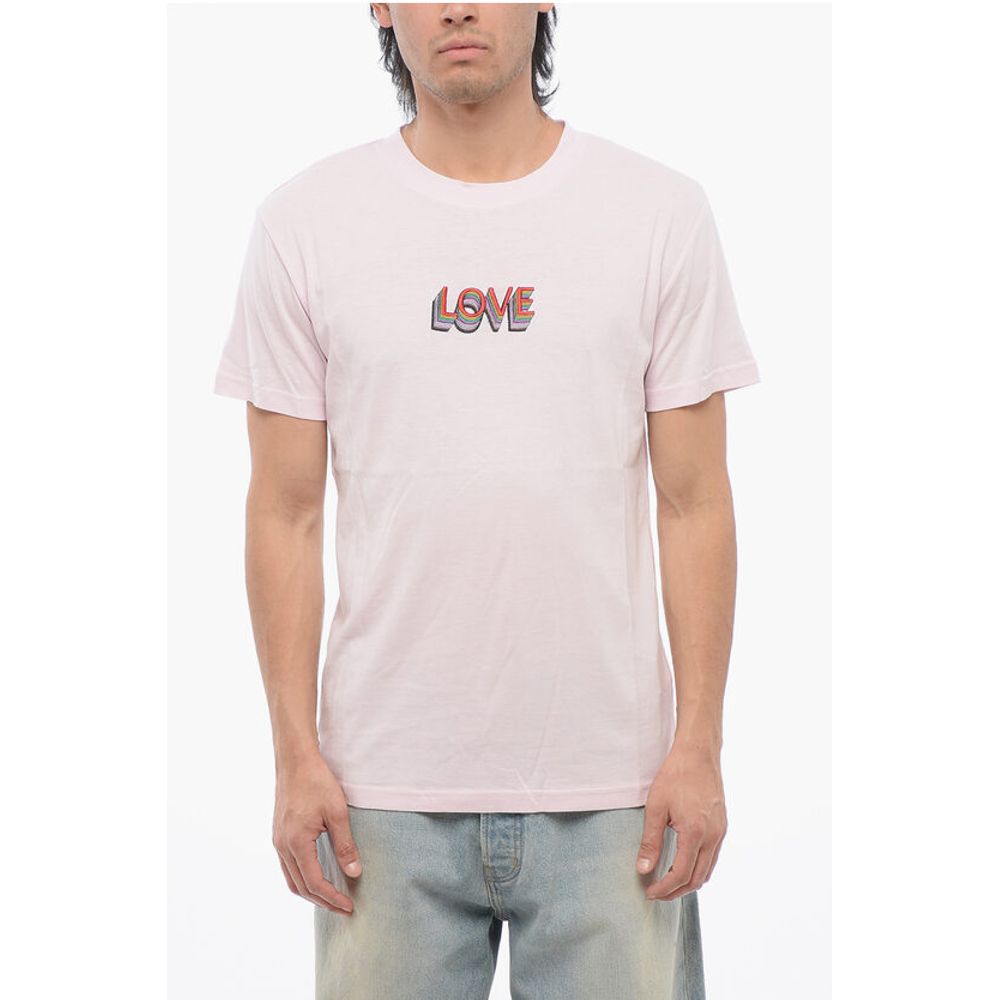 Crew Neck LOVE T-Shirt with Embroidery