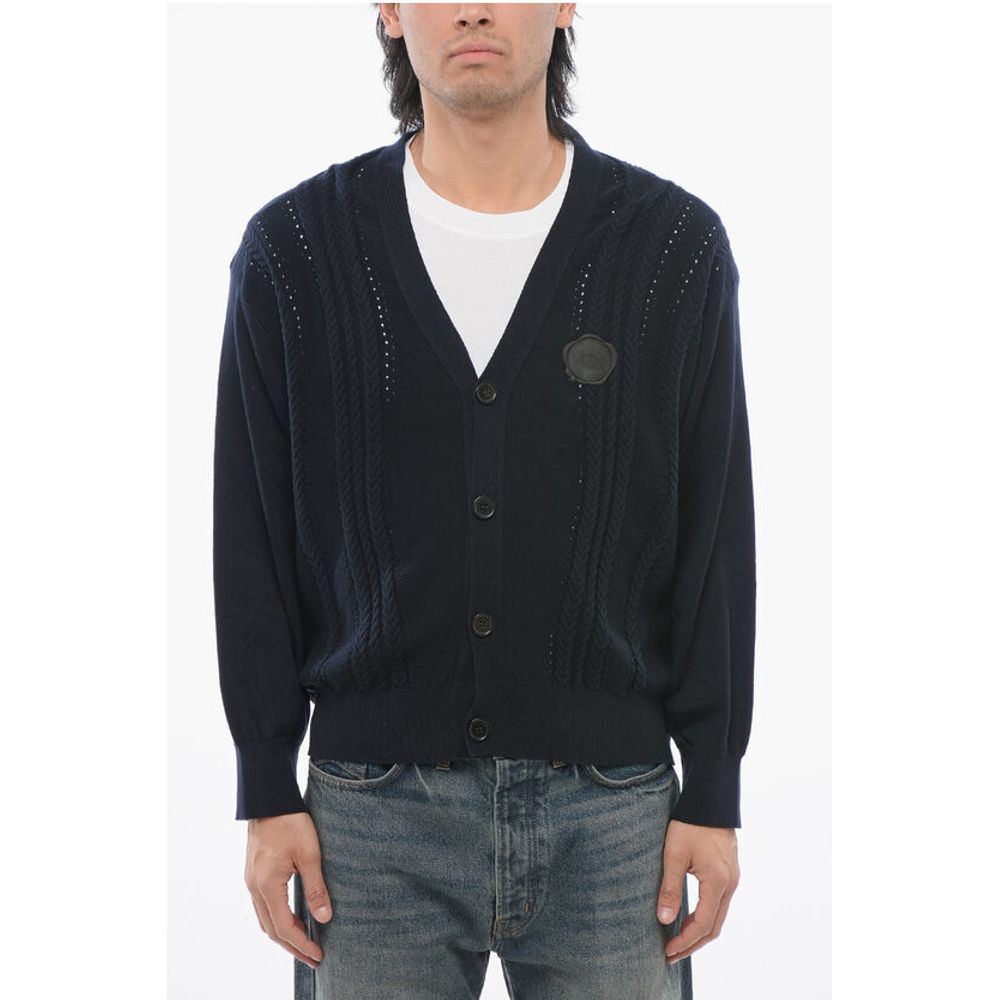 Cotton Blend Cable Knit Cardigan