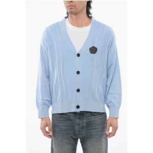 Cotton Blend Cable Knit Cardigan