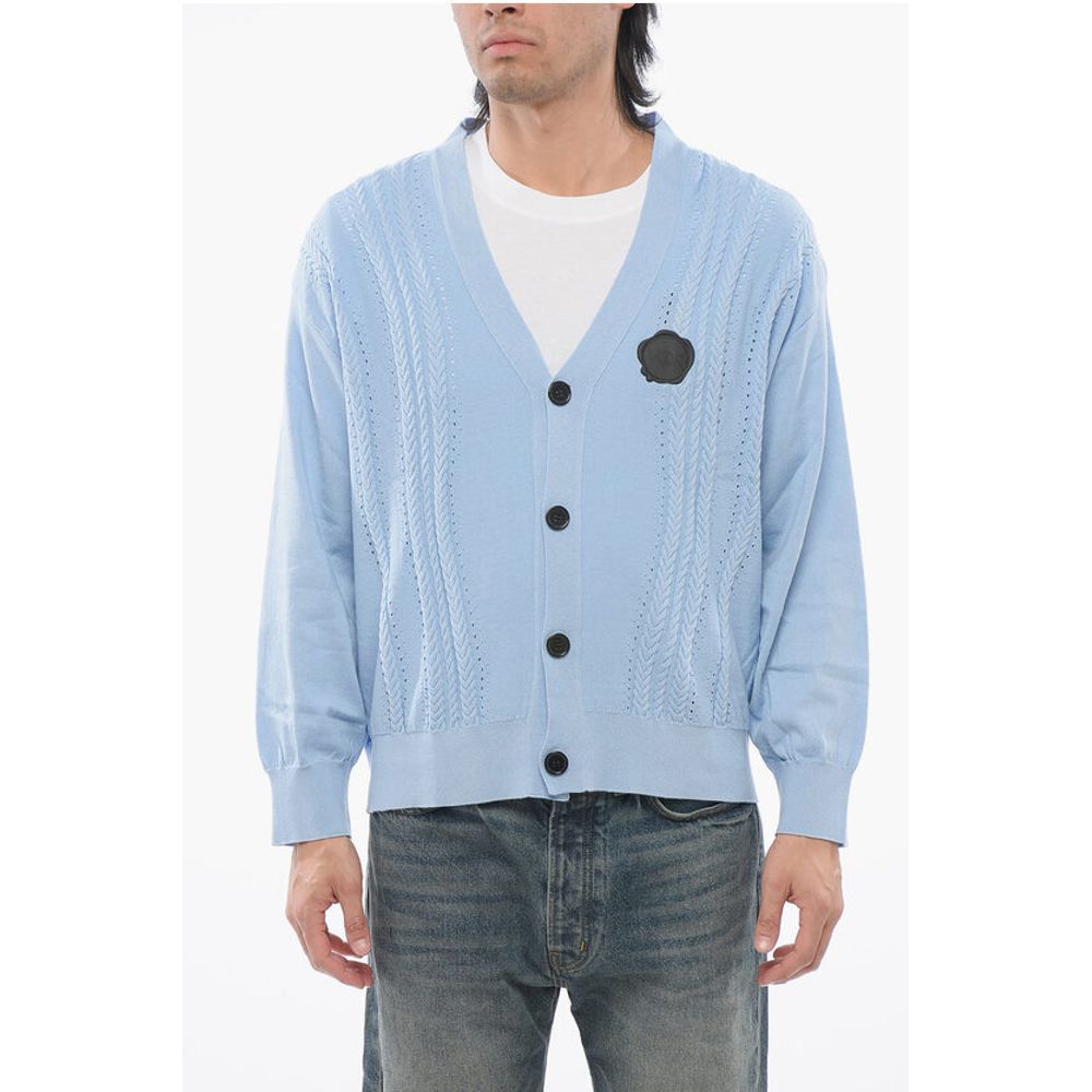 Cotton Blend Cable Knit Cardigan