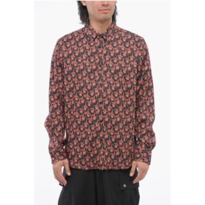 Spread Collar Floral Patterned Shirt