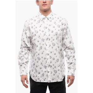 Spread Collar PEARL & JEWELLERY Cotton Shirt
