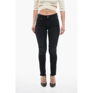 Raw-Cut Bottom Skinny Fit Jeans