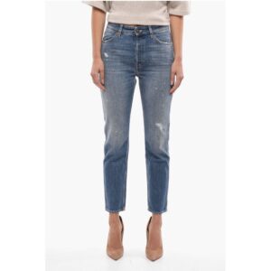 Frayed Hem Cropped Jeans 16cm