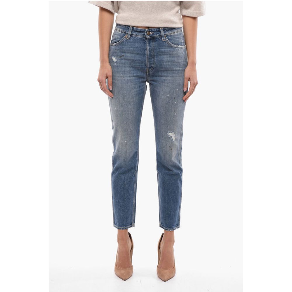 Frayed Hem Cropped Jeans 16cm