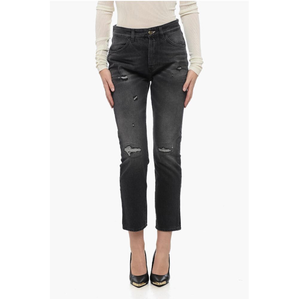 Loose Fit RANCH Denims with Distressed Details 18cm