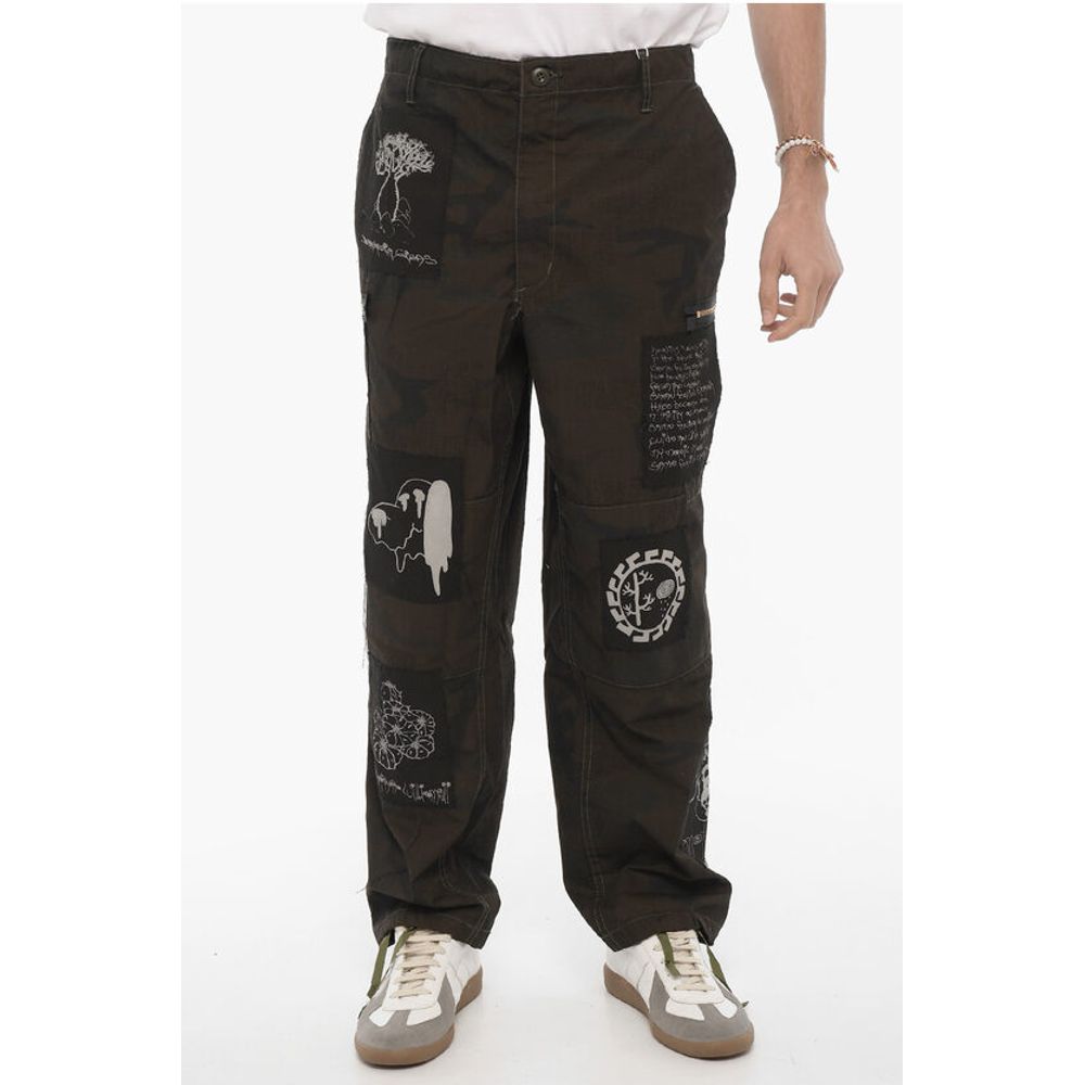 Printed Camouflage Motif Cargo Pants