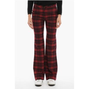 Tartan Checked Boot-Cut Pants