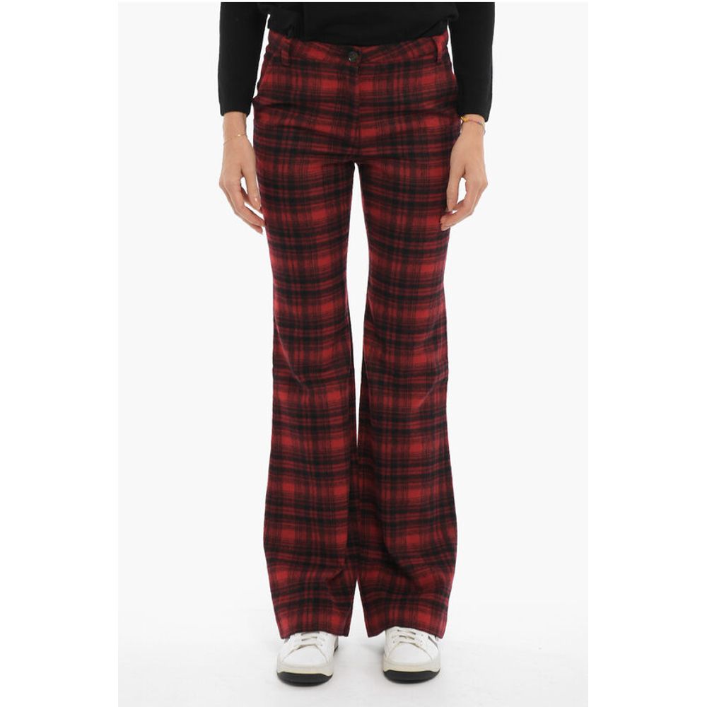 Tartan Checked Boot-Cut Pants