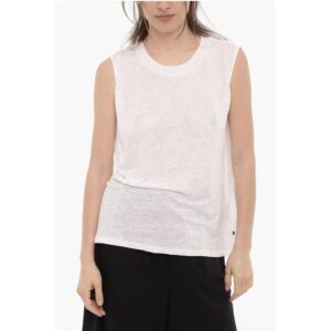 Crew-Neck Double Fabric Tank Top