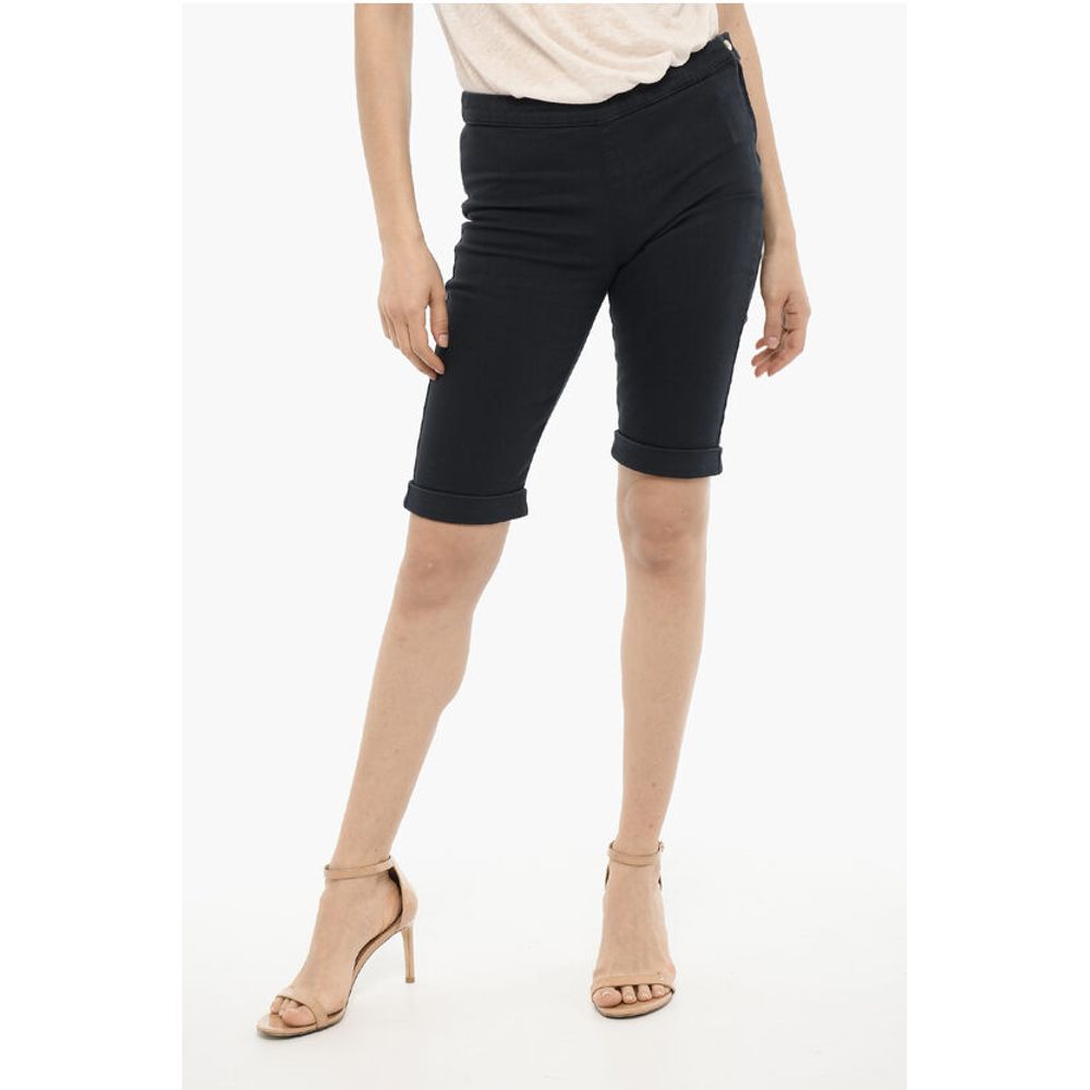 Cuffed Hem Shorts with Golden-Closure