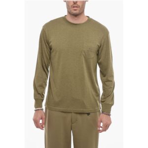 Long Sleeved Crew-neck T-Shirt with Breast Pocket