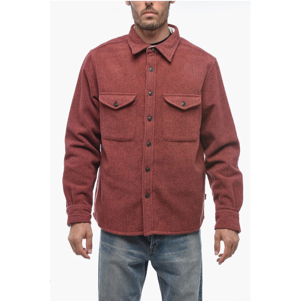 Twill Wool and Nylon ALASKAN Overshirt with Double Breast Po
